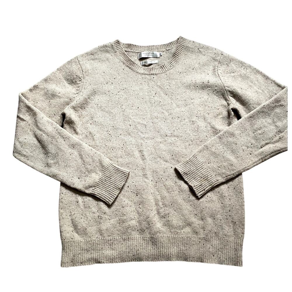 Micah Cohen‎ Wool Cream Speckled Sweater Medium Soft Knit Cozy Heritage Academia